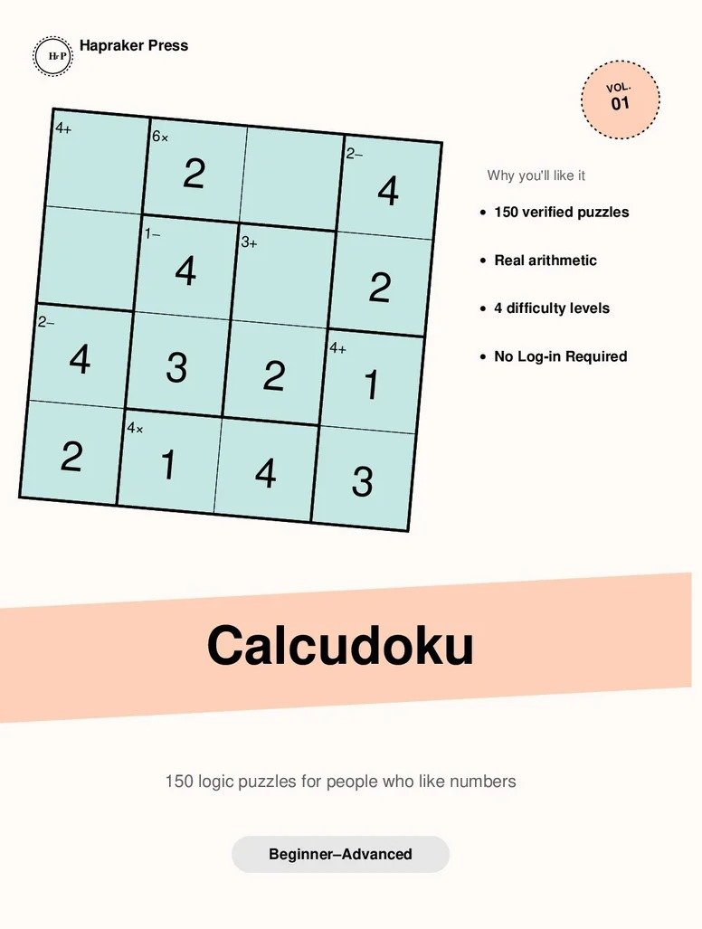 Calcudoku Vol. 1 cover